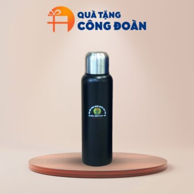 Bình giữ nhiệt màu đen 1 lít in logo đại hội công đoàn BGN-06