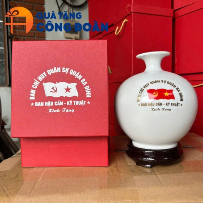 Bình hút lộc in logo quà tặng công đoàn họa tiết thuận buồm xuôi gió BHL-03 - Hình ảnh 5