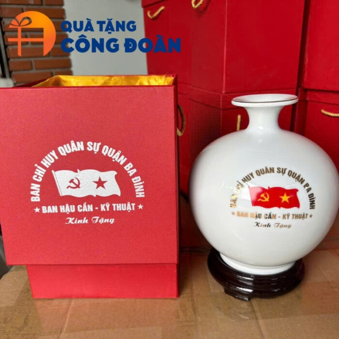 Bình hút lộc in logo quà tặng công đoàn họa tiết thuận buồm xuôi gió BHL-03 - Hình ảnh 6
