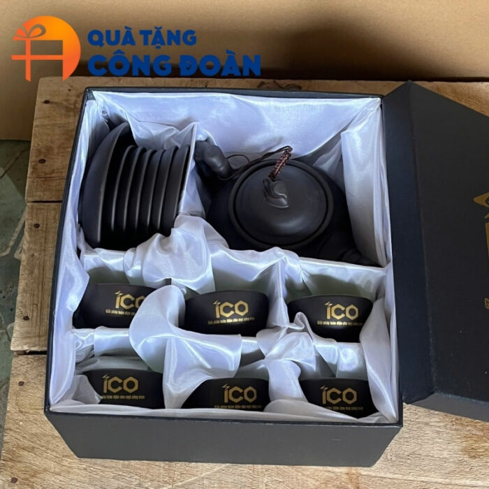 Bộ ấm trà tử sa in logo quà tặng công đoàn AC-13 - Hình ảnh 4