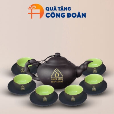 Bộ ấm trà tử sa quà tặng công đoàn in logo AC-14