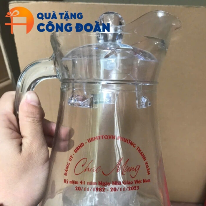 Bộ bình cốc thủy tinh in logo quà tặng công đoàn BBL-02 - Hình ảnh 4