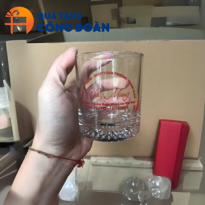 Bộ bình cốc thủy tinh in logo quà tặng công đoàn BBL-02 - Hình ảnh 3