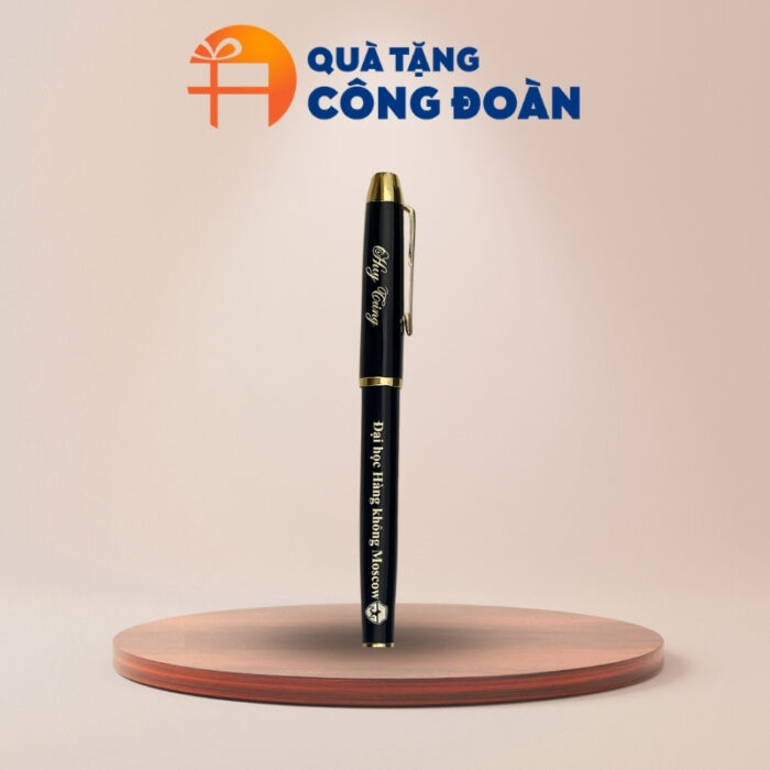 Bút ký kim loại khoen vàng trơn in logo quà tặng công đoàn BK-03