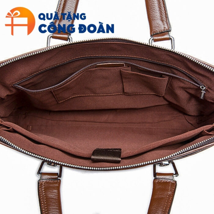 Cặp da in logo quà tặng công đoàn kích thước 38x28x6cm CD-04 - Hình ảnh 5