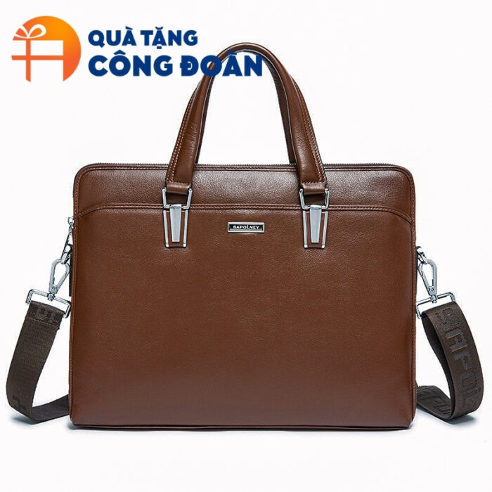 Cặp da in logo quà tặng công đoàn kích thước 38x28x6cm CD-04 - Hình ảnh 4