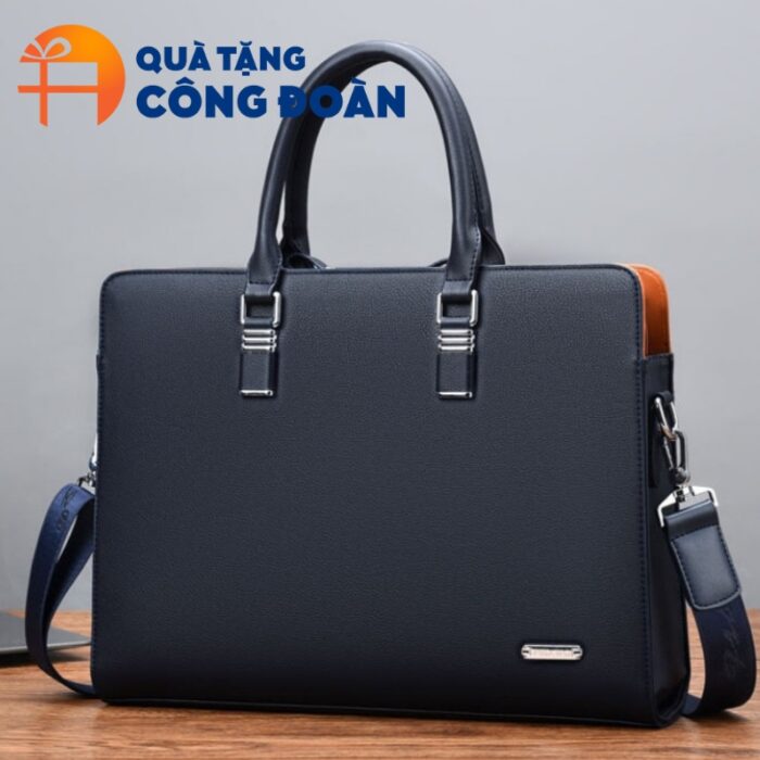Cặp da in logo quà tặng đại hội công đoàn kích thước 40x30x8cm CD-03 - Hình ảnh 6