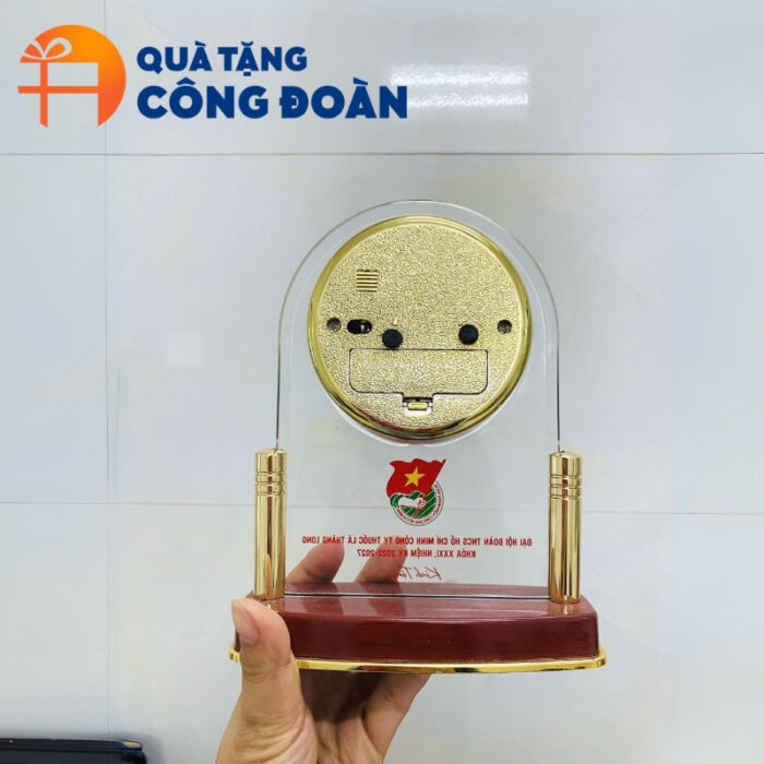 Đồng hồ để bàn thương hiệu Kashi 16x18cm in logo đại hội DH-02 - Hình ảnh 4