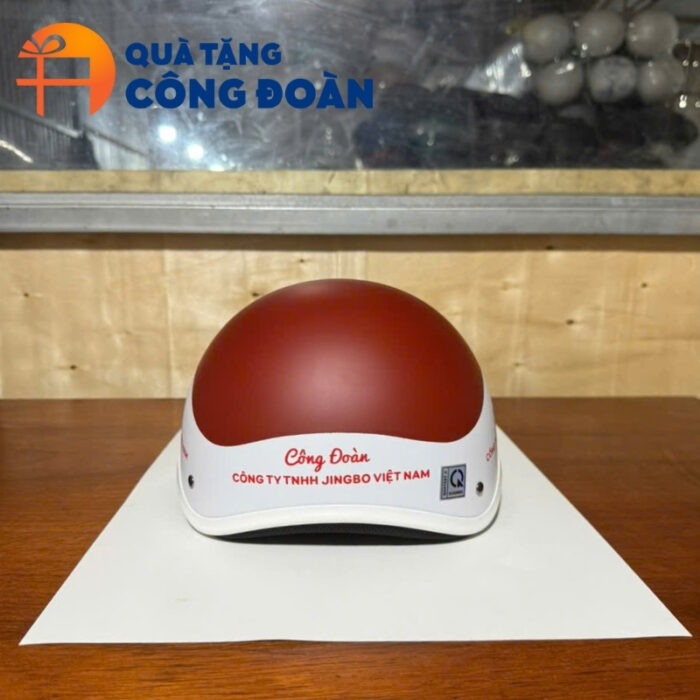 Mũ bảo hiểm nửa đầu không kính in logo công đoàn MBH-02 - Hình ảnh 3