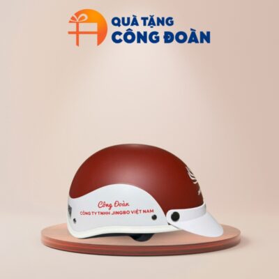 Mũ bảo hiểm nửa đầu không kính in logo công đoàn MBH-02