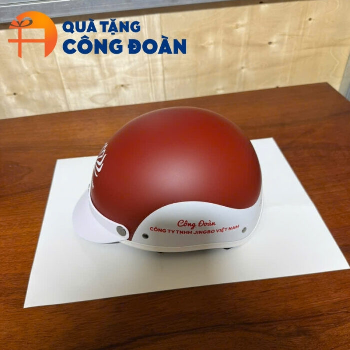 Mũ bảo hiểm nửa đầu không kính in logo công đoàn MBH-02 - Hình ảnh 5