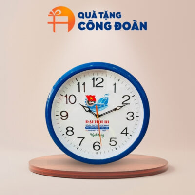 Đồng hồ treo tường quà tặng Đại hội in logo hình tròn 30cm DH-17
