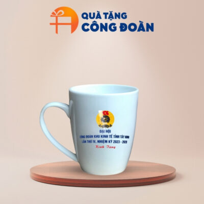 Ly sứ in logo quà tặng Đại hội dung tích 450ml cao 12cm CS-11