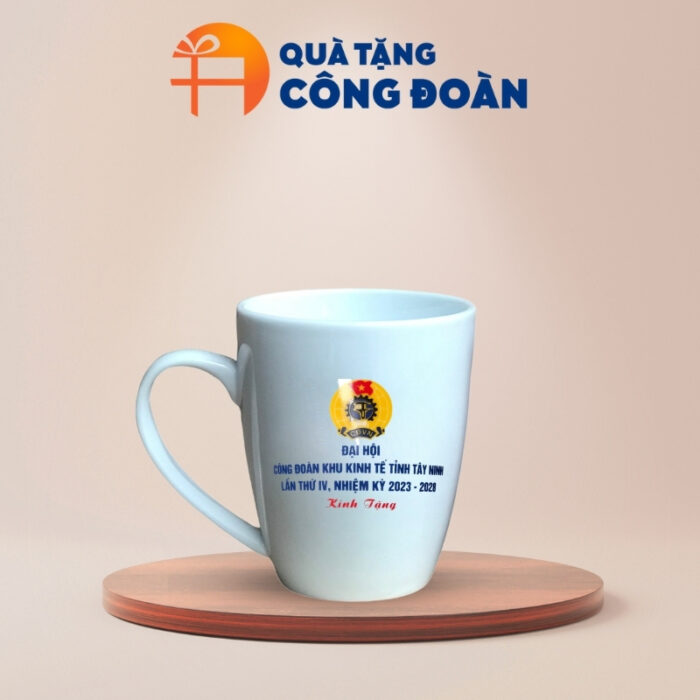 Ly sứ in logo quà tặng Đại hội dung tích 450ml cao 12cm CS-11
