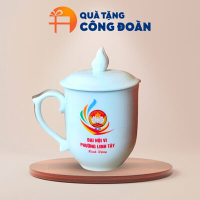 Quà tặng Đại hội Đại biểu cốc sứ in logo dung tích 400ml CS-13