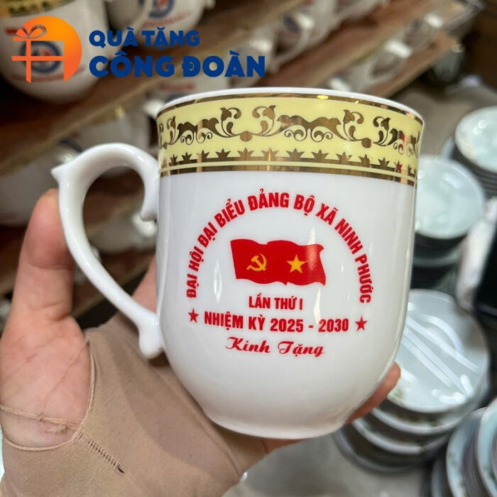 Quà tặng Đại hội Đại biểu ly sứ in logo dung tích 350ml CS-12 - Hình ảnh 7