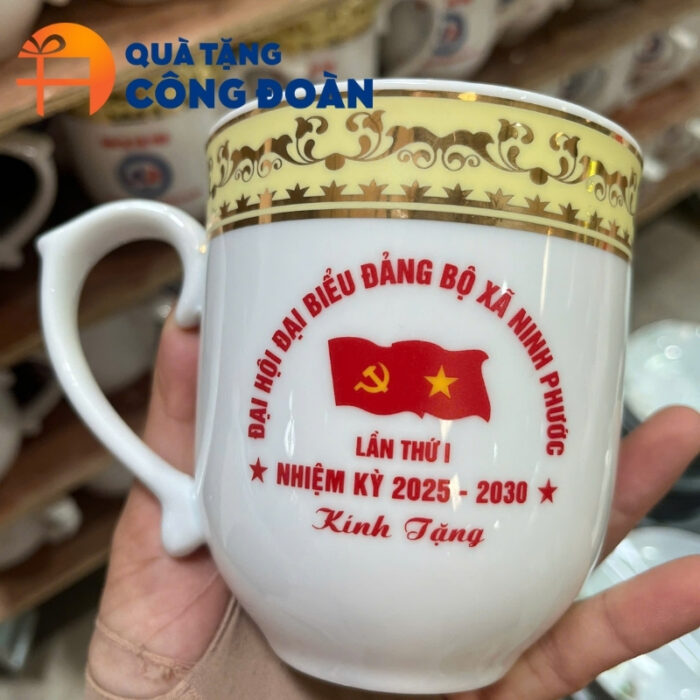 Quà tặng Đại hội Đại biểu ly sứ in logo dung tích 350ml CS-12 - Hình ảnh 4