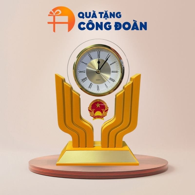 Quà tặng Đại hội đồng hồ để bàn in logo thương hiệu Kashi 16x21cm DH-05