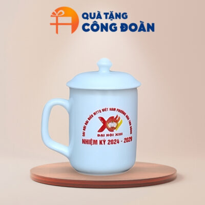 Quà tặng Đại hội Đại biểu in logo cốc sứ dung tích 350ml CS-14