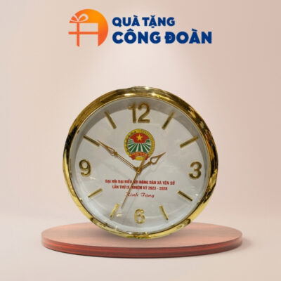 Quà tặng Đại hội in logo đồng hồ treo tường tròn 30cm số cọc DH-12