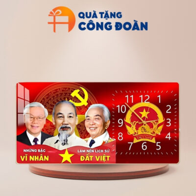 Quà tặng dịp Quốc khánh 2/9 in logo đồng hồ tráng gương 30cm x 60cm DH-22