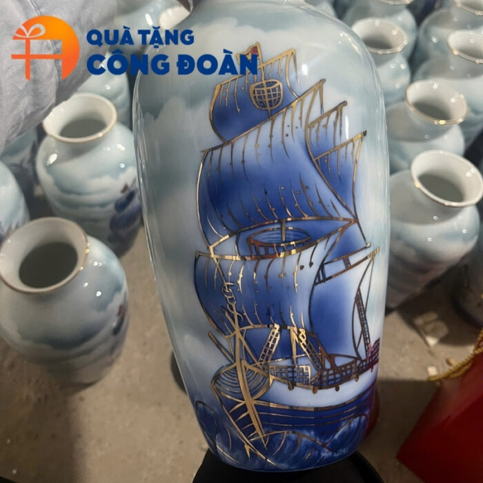 Lọ hoa in logo quà tặng Đại hội họa tiết thuận buồm xuôi gió LH-18 - Hình ảnh 3