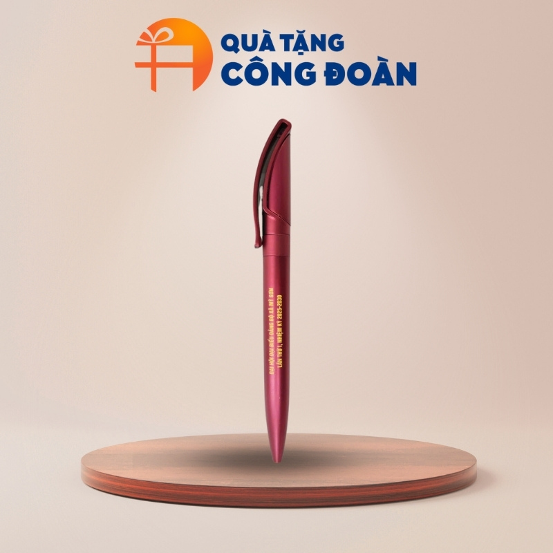Quà tặng Đại hội Đại biểu in logo bút bi nhựa 14cm BK-06
