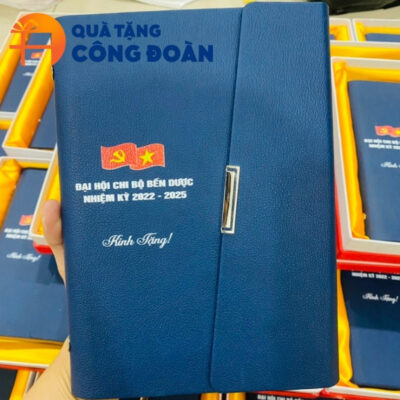 Alternative view of Quà tặng Đại hội sổ còng 3 khúc chéo in logo màu xanh dương SD-06