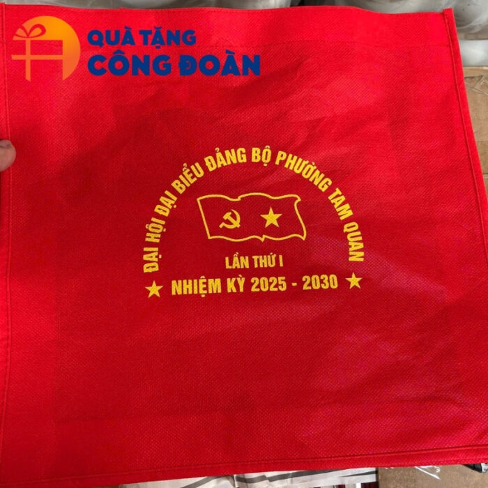 Sổ da dán gáy màu đỏ in logo quà tặng Đại hội Đại biểu SD-07 - Hình ảnh 5