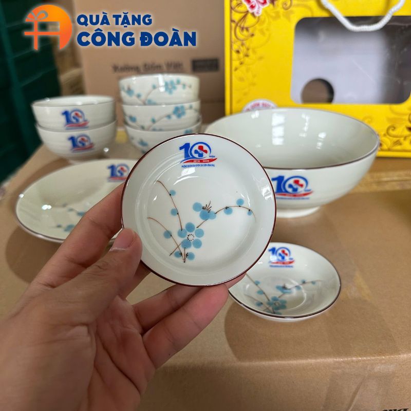 Bộ bát đĩa 8 món in logo Phòng khám Vĩnh Phú BĐ-08 - Ảnh 3