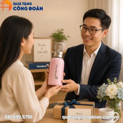 Bình giữ nhiệt inox 304 200ml in logo quà tặng Công đoàn