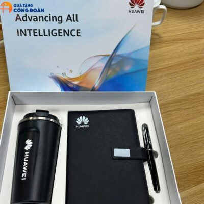Alternative view of Bộ giftset 3 món gồm ly giữ nhiệt, sổ tay và bút kim loại in logo Huawei  GS-09