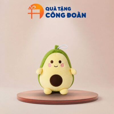 Gấu bông quả bơ in logo quà tặng Công đoàn 15cm