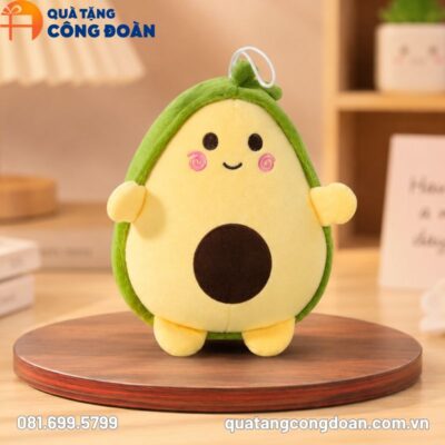 Gấu bông quả bơ in logo quà tặng Công đoàn 15cm