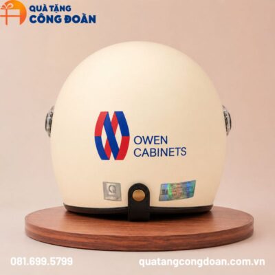 Mũ bảo hiểm in logo 3/4 đầu có kính quà tặng Công đoàn
