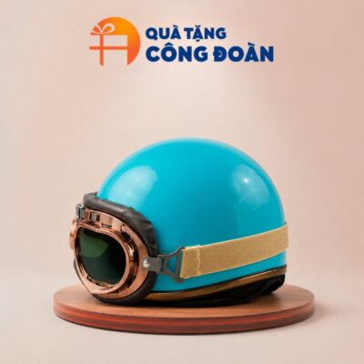 Mũ bảo hiểm in logo nửa đầu có kính phi công quà tặng Đại hội