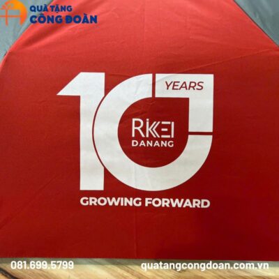 Ô dù cầm tay gấp hai bán tự động quà tặng Công đoàn in logo