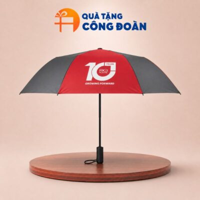 Ô dù cầm tay gấp hai bán tự động quà tặng Công đoàn in logo