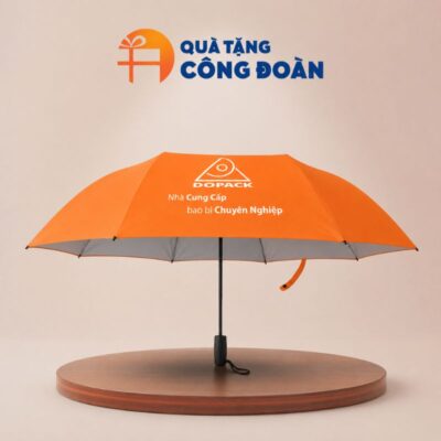 Ô dù cầm tay kèo Thẳng Bán Tự Động 2 Lớp In Logo Công đoàn