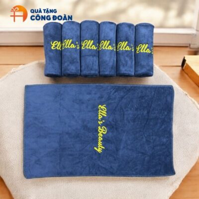 Alternative view of Khăn Thêu Logo Chất Liệu Microfiber Màu Xanh Dương 30x50cm In Logo quà tặng Công Đoàn KB-07