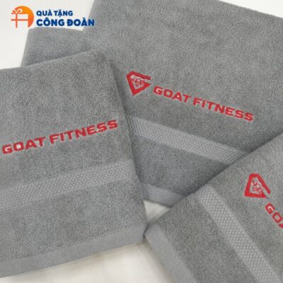 Alternative view of Khăn Thêu Logo Chất Liệu Cotton Màu Xám Kích Thước 50x100cm KB-10