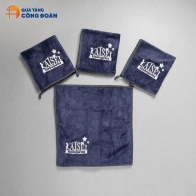 Alternative view of Khăn Thêu Logo Chất Liệu Microfiber Màu Xanh 30x30cm In Logo quà tặng Công Đoàn KB-09